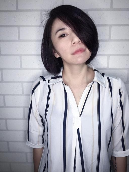 女生短髮、染髮、質感