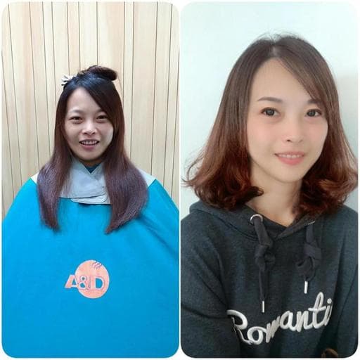 手撥卷、棕色系、微捲