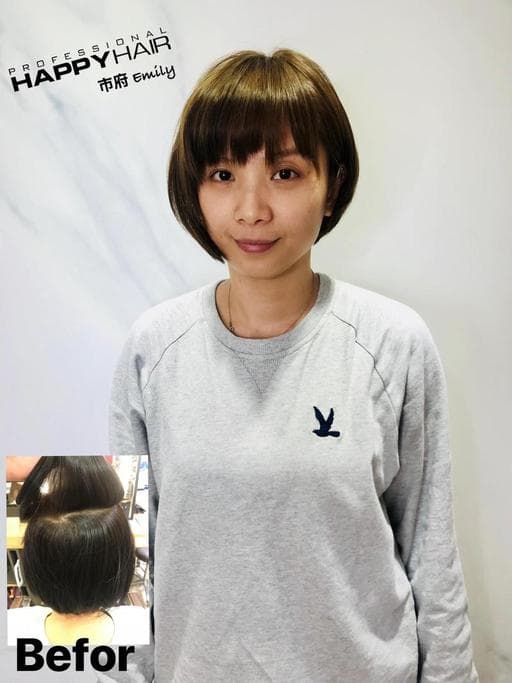 染髮、霧面、鮑伯頭