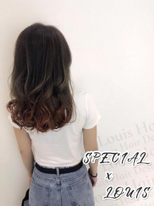 女生短卷髮-(耳下肩上)、裙擺挑染、特殊色