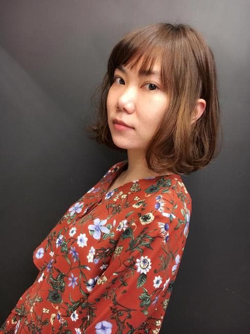 女生短卷髮-(耳下肩上)、桃園剪髮