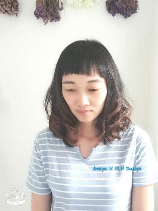 女生眉上瀏海、時尚媽媽、浪漫大卷