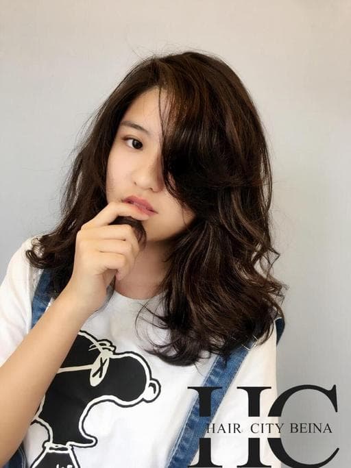 浪漫大卷、台中剪髮、女生中長髮
