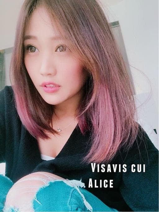 女生中長髮、挑染、特殊色