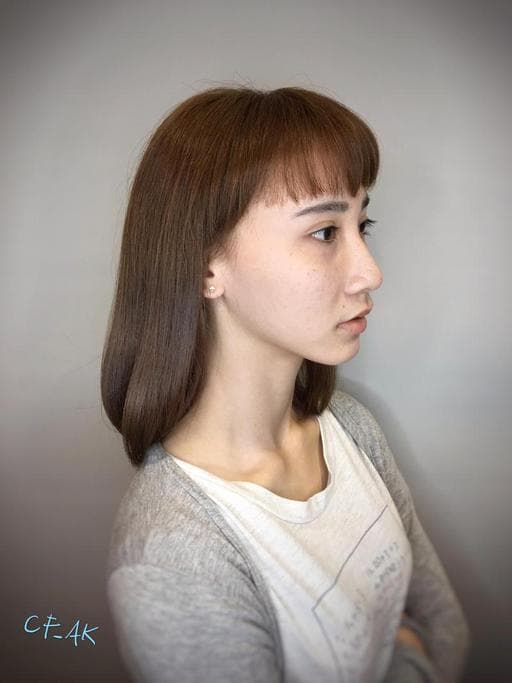 鮑伯頭、微捲、棕色系