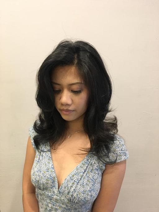 女生中長髮、浪漫大卷、台北剪髮