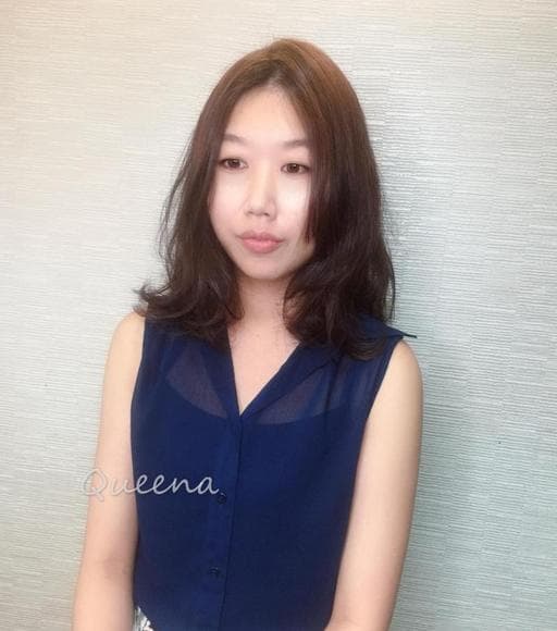 微捲、棕色系、女生染髮