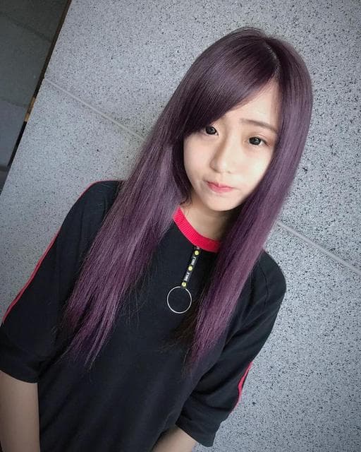台南剪髮、女生中長髮、紫色系