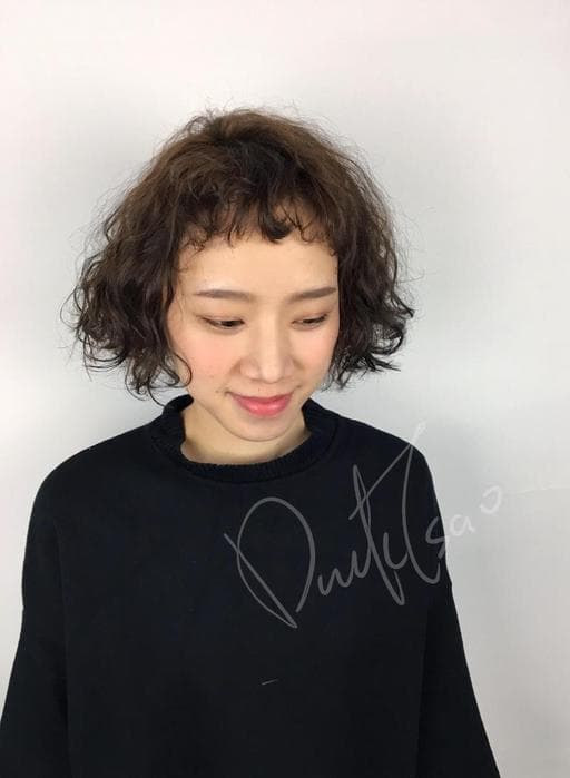 女生短髮、空氣感卷髮、台北剪髮