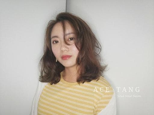 女生中長髮、棕色系、清新中短髮-(耳下肩上)
