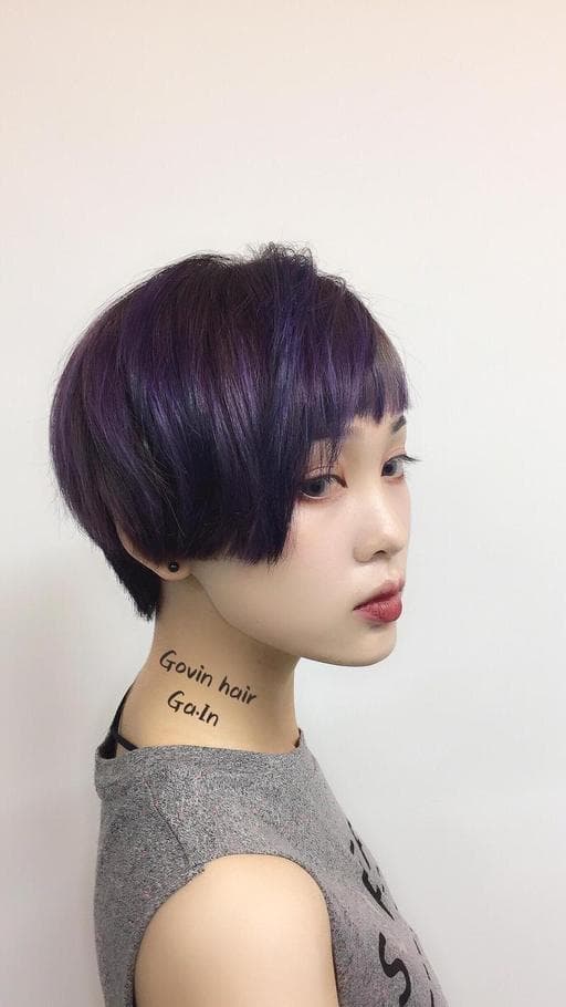 女生短髮、女生染髮、女生眉上瀏海