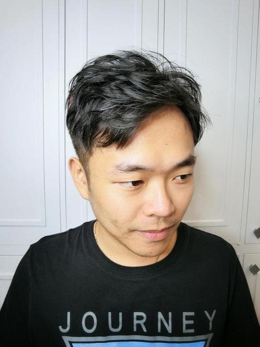 燙髮、男生短髮、燙卷