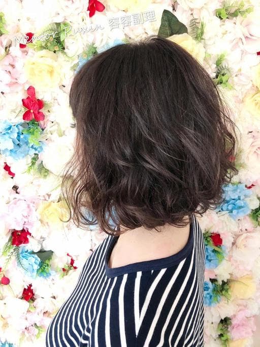 女生短髮、燙卷、質感溫塑