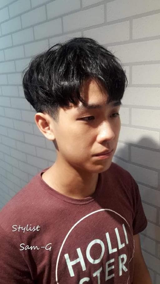 男生短髮、韓男髮型、男士逗號瀏海
