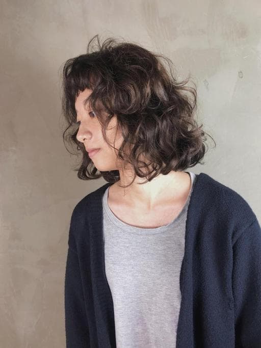 嬉皮卷、燙卷、清新中短髮-(耳下肩上)