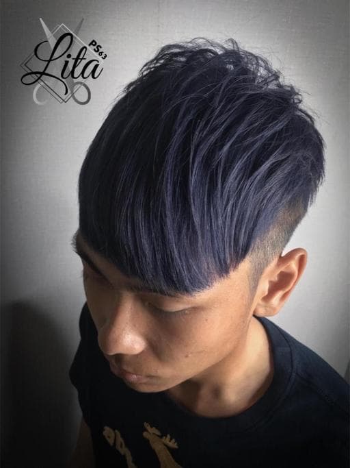 染髮、灰色系、男生Undercut