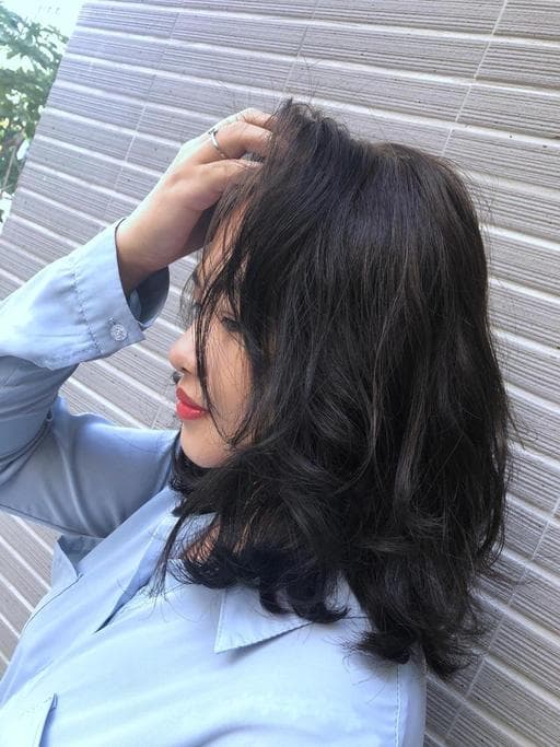 女生中長髮、燙卷、女生染燙
