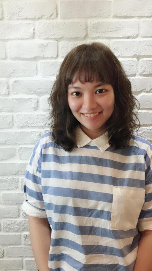 女生中長髮、日系捲度、台北剪髮