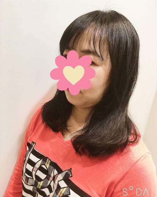 女生中長髮、C字燙、燙型不燙捲
