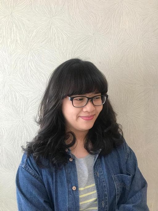 女生中長髮、浪漫大卷、台中剪髮