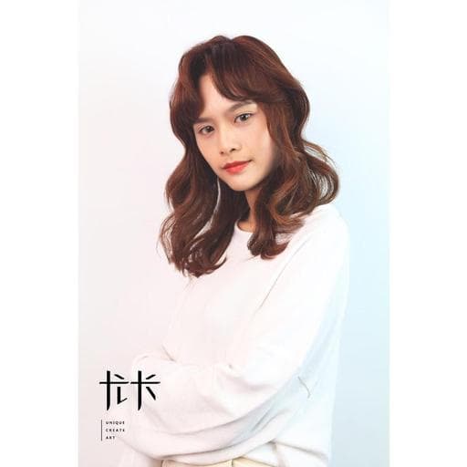 棕色系、女生染髮、珊瑚橘色