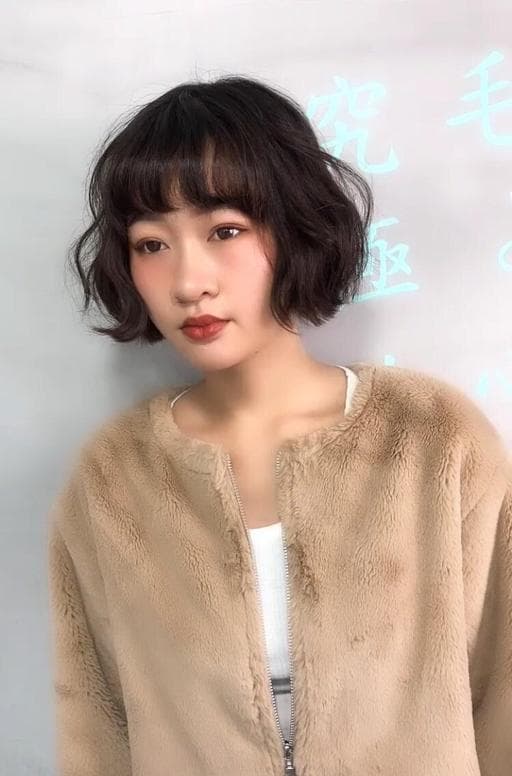 浪漫大卷、女生染髮、女生短卷髮-(耳下肩上)