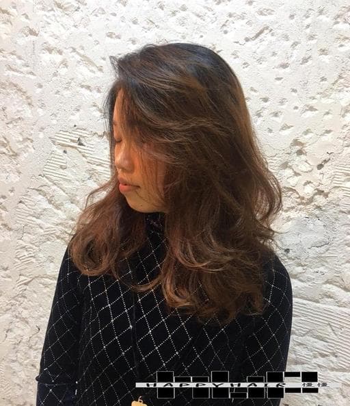 女生中長髮、日系、日系捲度