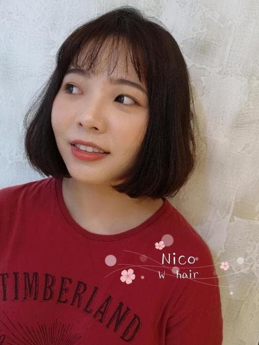 女生短髮、空氣感卷髮、女生短卷髮-(耳下肩上)