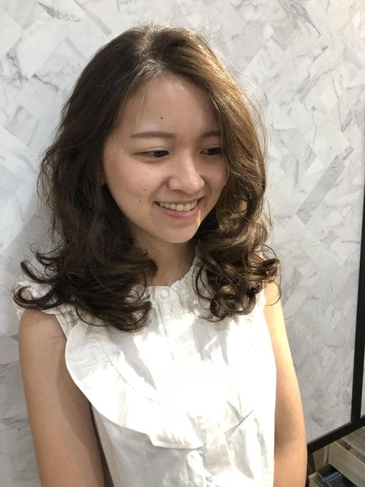 女生中長髮、溫塑燙、女生燙髮