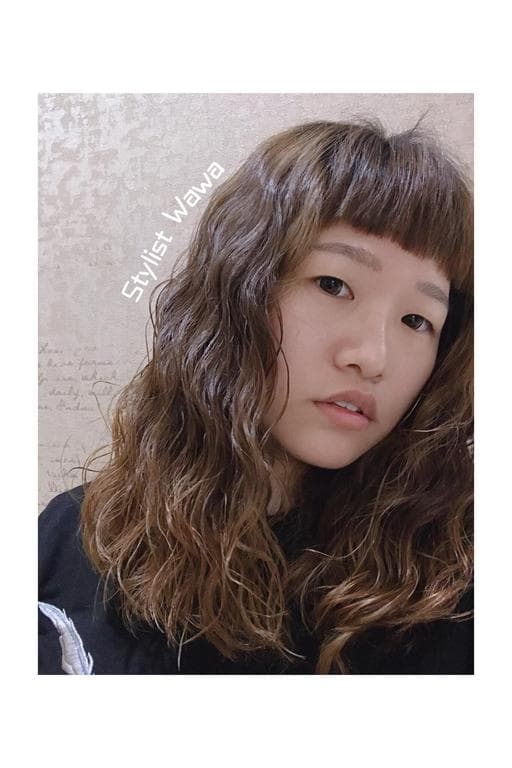 女生中長髮、冷燙、燙髮