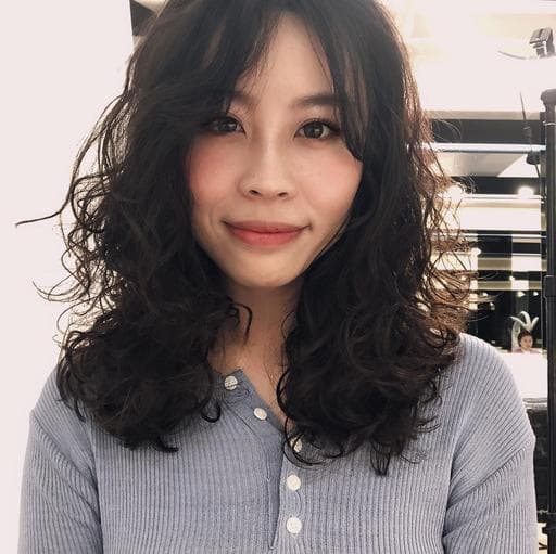 女生中長髮、溫塑燙、女生燙髮