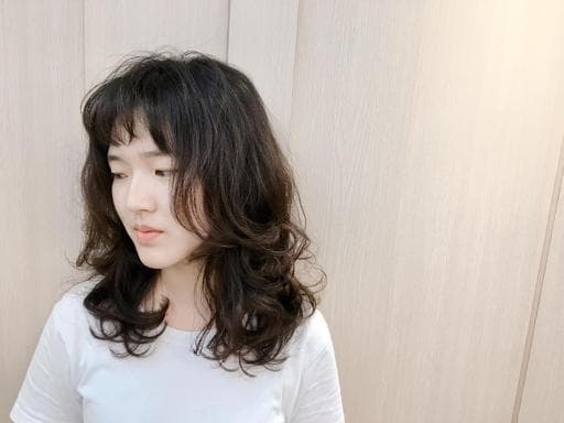 女生中長髮、燙卷、韓系