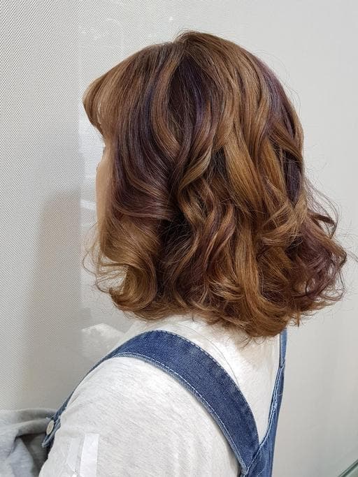 女生中長髮、女生燙髮、溫塑燙