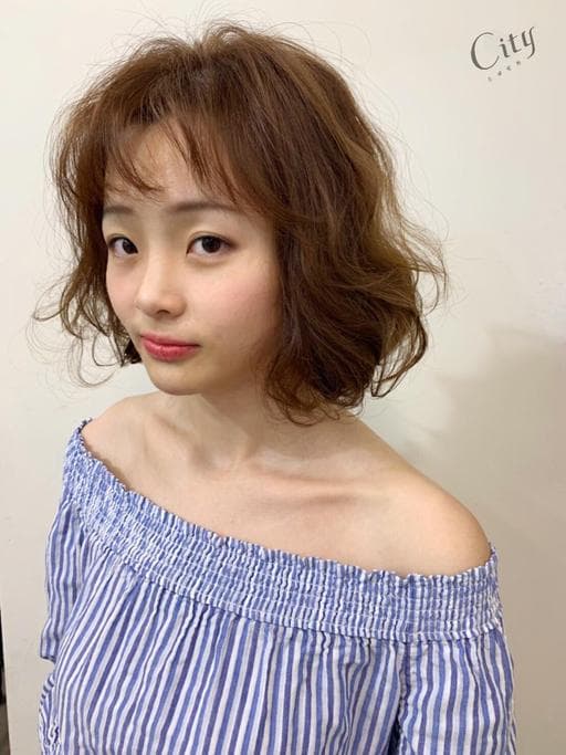 女生染燙、女生短髮、溫塑燙