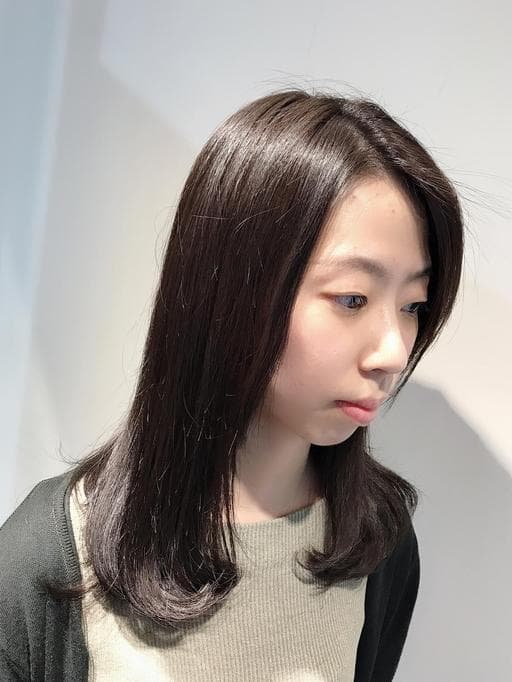 女生中長髮、內彎、女生染燙
