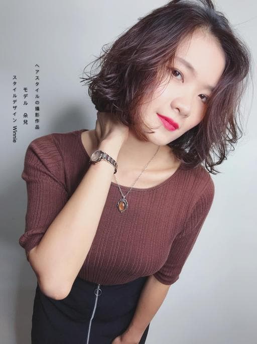 女生燙髮、清新中短髮-(耳下肩上)、女生短髮