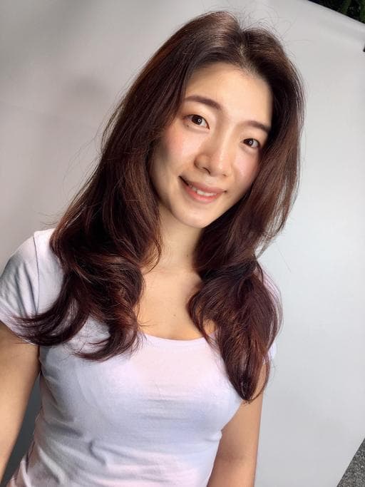 女生燙髮、女生中長髮、溫塑燙
