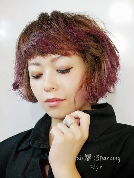 女生短髮、漂色、冷燙