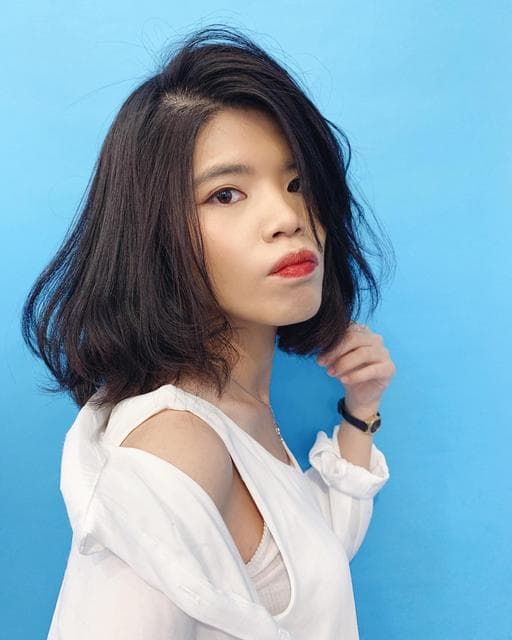 女生中長髮、女生燙髮、溫塑燙