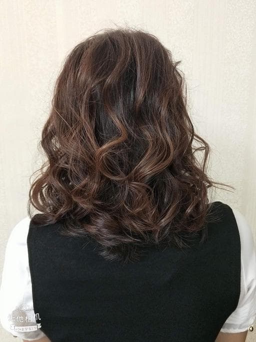 女生中長髮、溫塑燙、髮妝燙