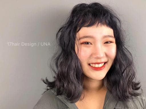 嘉義染髮、女生中長髮、灰色系