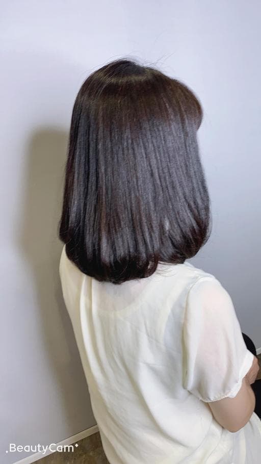 女生中長髮、內彎、女生染燙