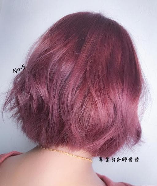 女生短髮、漂色、粉色系