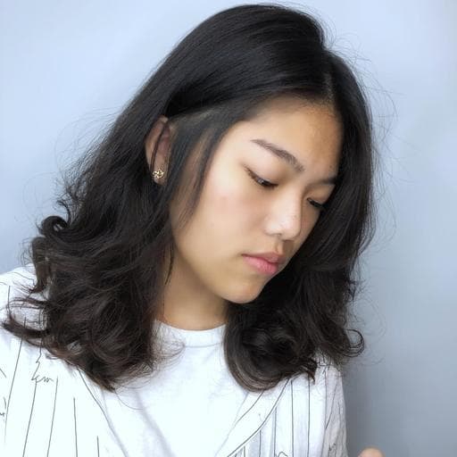中長髮內彎、台南剪髮、女生燙髮