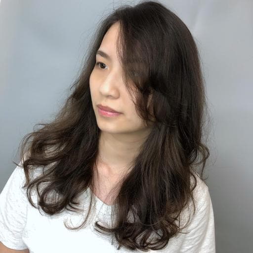 女生過肩長髮、女生長髮、溫塑燙