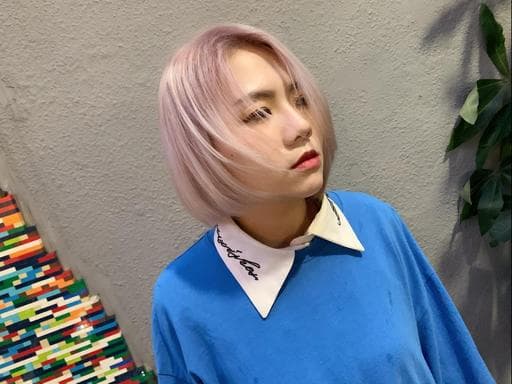 女生短髮、特殊色、漂色