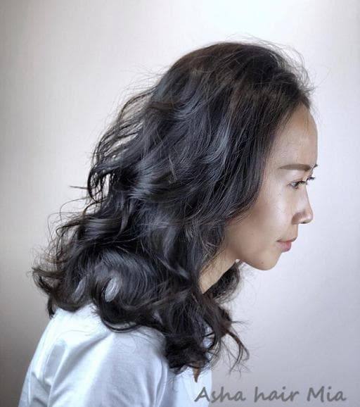 女生中長髮、溫塑燙、女生燙髮