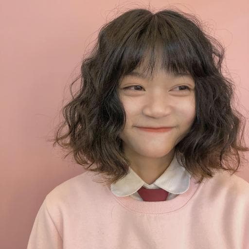 女生中長髮、溫塑燙、水波紋