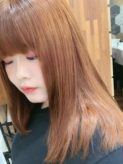 不用漂髮、女生染髮、咖啡橘