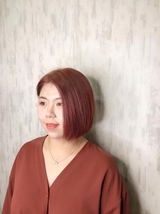 女生短髮、女生染髮、不用漂髮
